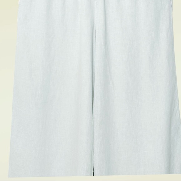 90s Coastal 100% Linen Wide Leg Breezy Beach Pants M Gray/Green Sigrid Olsen - Picture 2 of 11